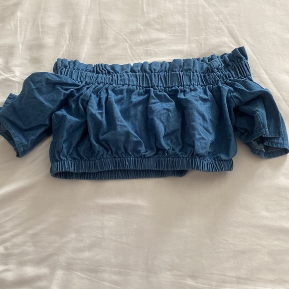 2pc Denim Crop Top and Wide Leg Pants - Picture 6 of 6